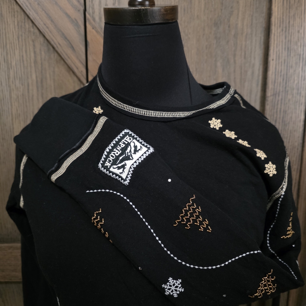 Alp N Rock Black and Gray Long Sleeve Top - Picture 6 of 7